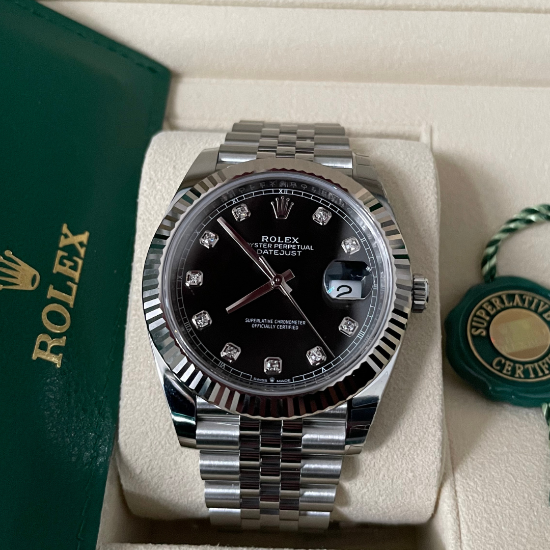 Rolex DateJust 41 Black Diamond Dot